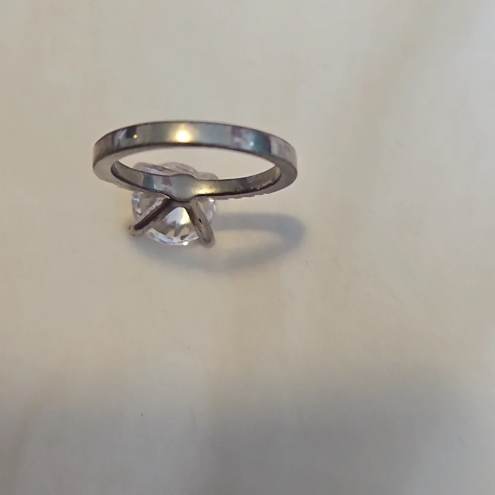Silver Cubic Zirconia Solitaire Ring
